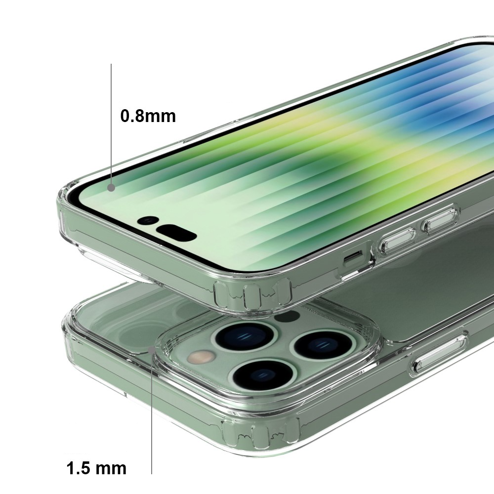 iPhone 14 Pro Max Hybrid Hülle TPU Bumper mit Acryl Rückseite - Transparent