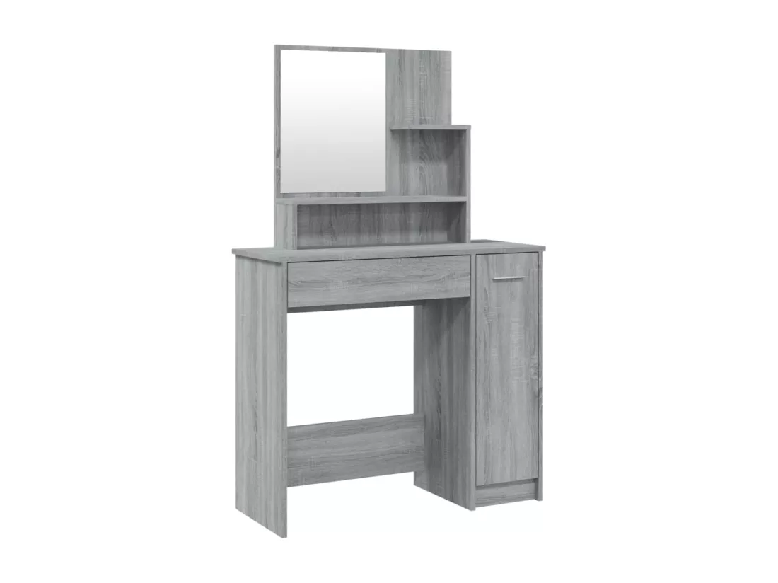 Coiffeuse avec miroir Sonoma gris 86,5x35x136 cm