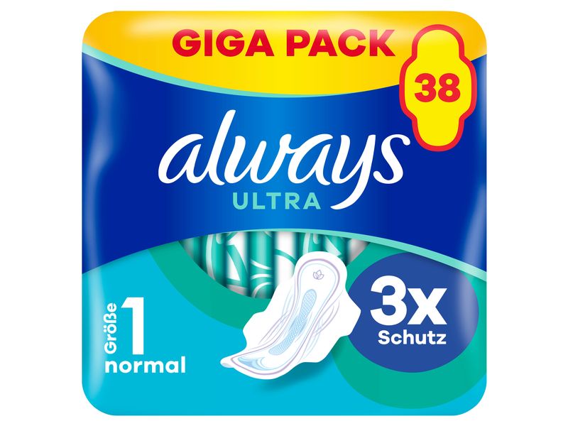 Always Binde mit Flügeln Ultra Normal 114 Stück Hochwertige Binden mit saugfähigem Kern