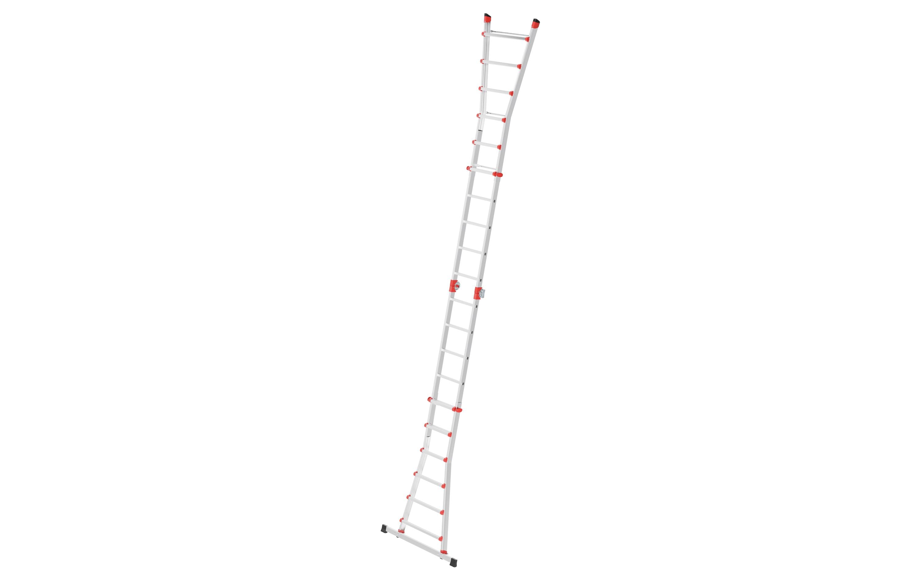 Teleskopleiter M80 4 x 6 Sprossen<br>Verwendbar als Anlege- und Schiebeleiter
