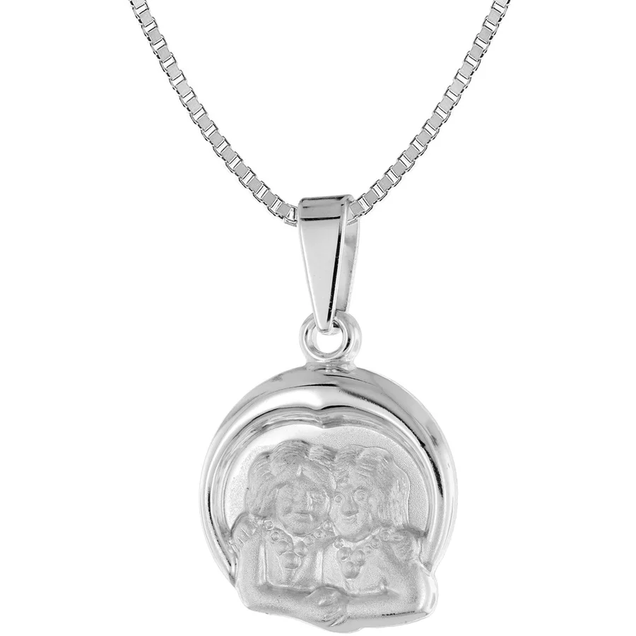 trendor Zwilling Sternzeichen mit Halskette 925 Silber Ø 15 mm silver