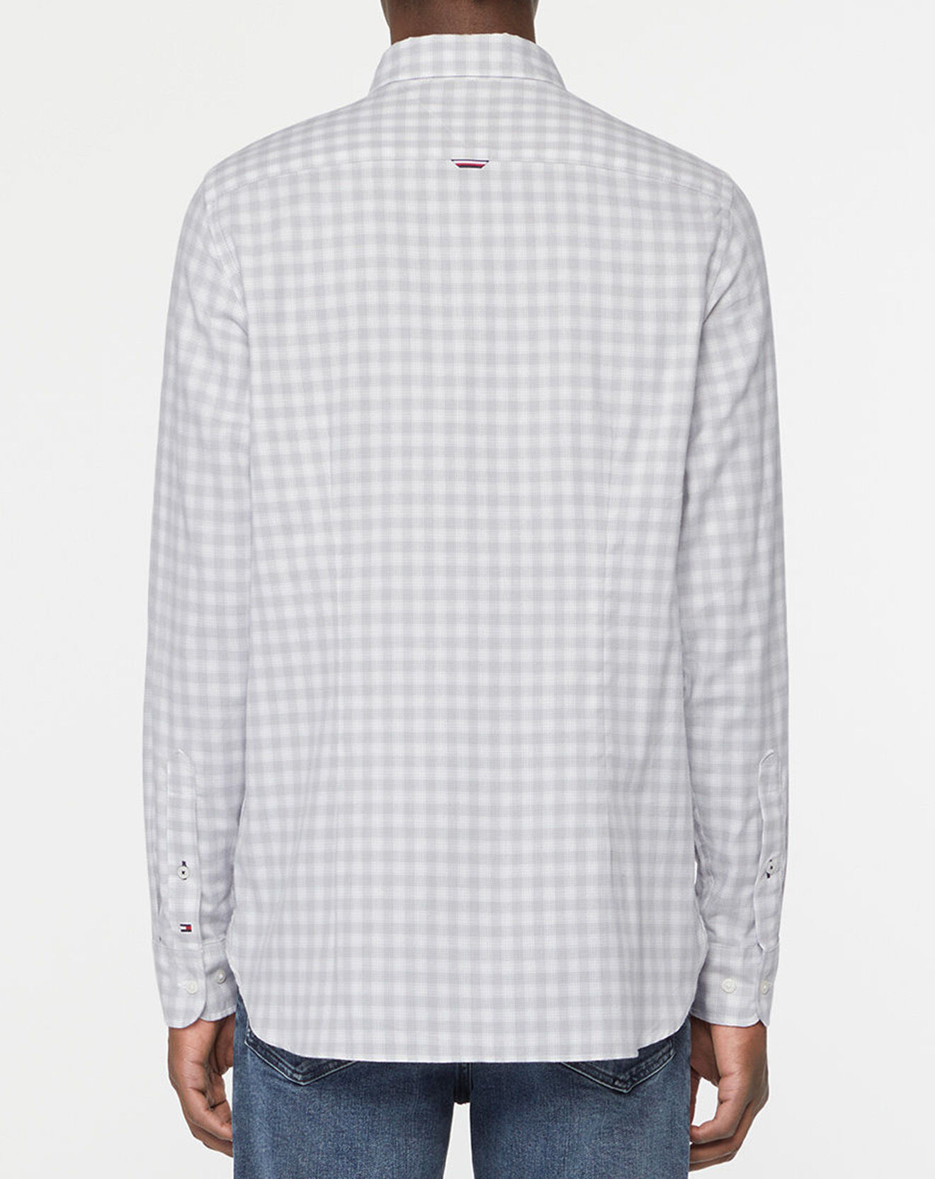 Tommy Hilfiger Chemise Slim Cashm Touch Check à carreaux gris/blanc