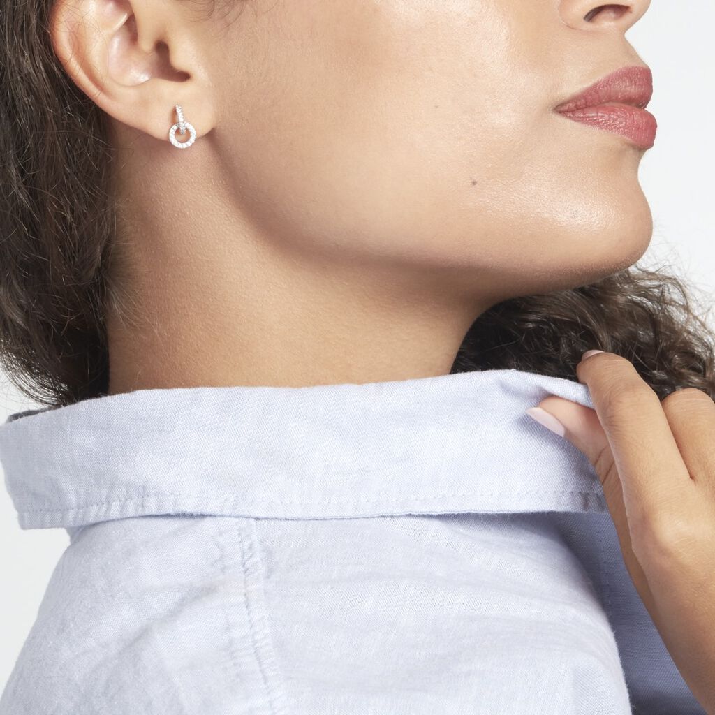 Boucles D'oreilles Pendantes Cajetan Argent Oxyde De Zirconium