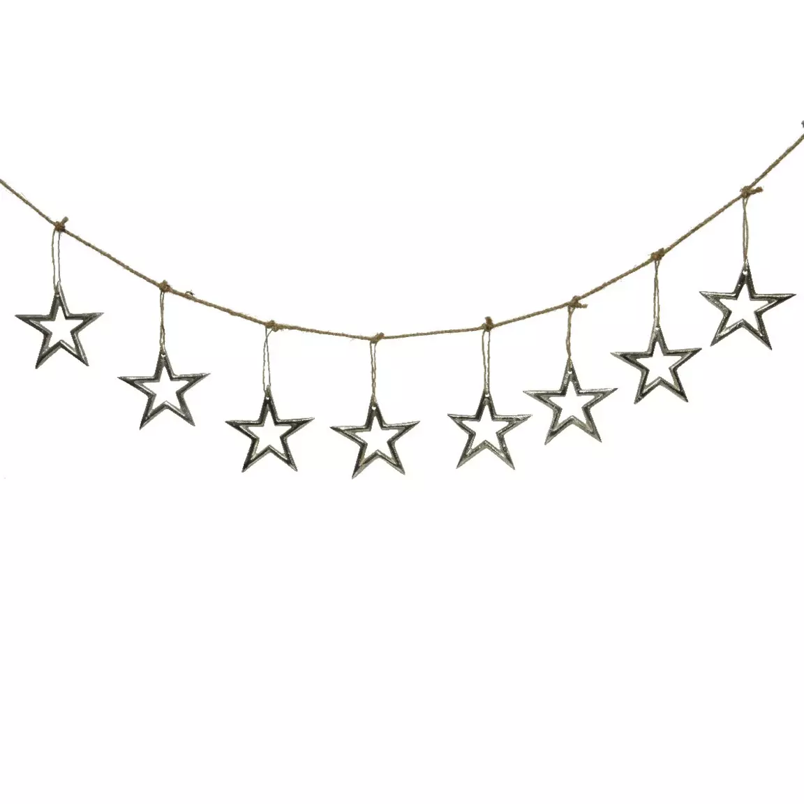 Guirlande déco en métal (1 m) Farandole d'étoiles Argent