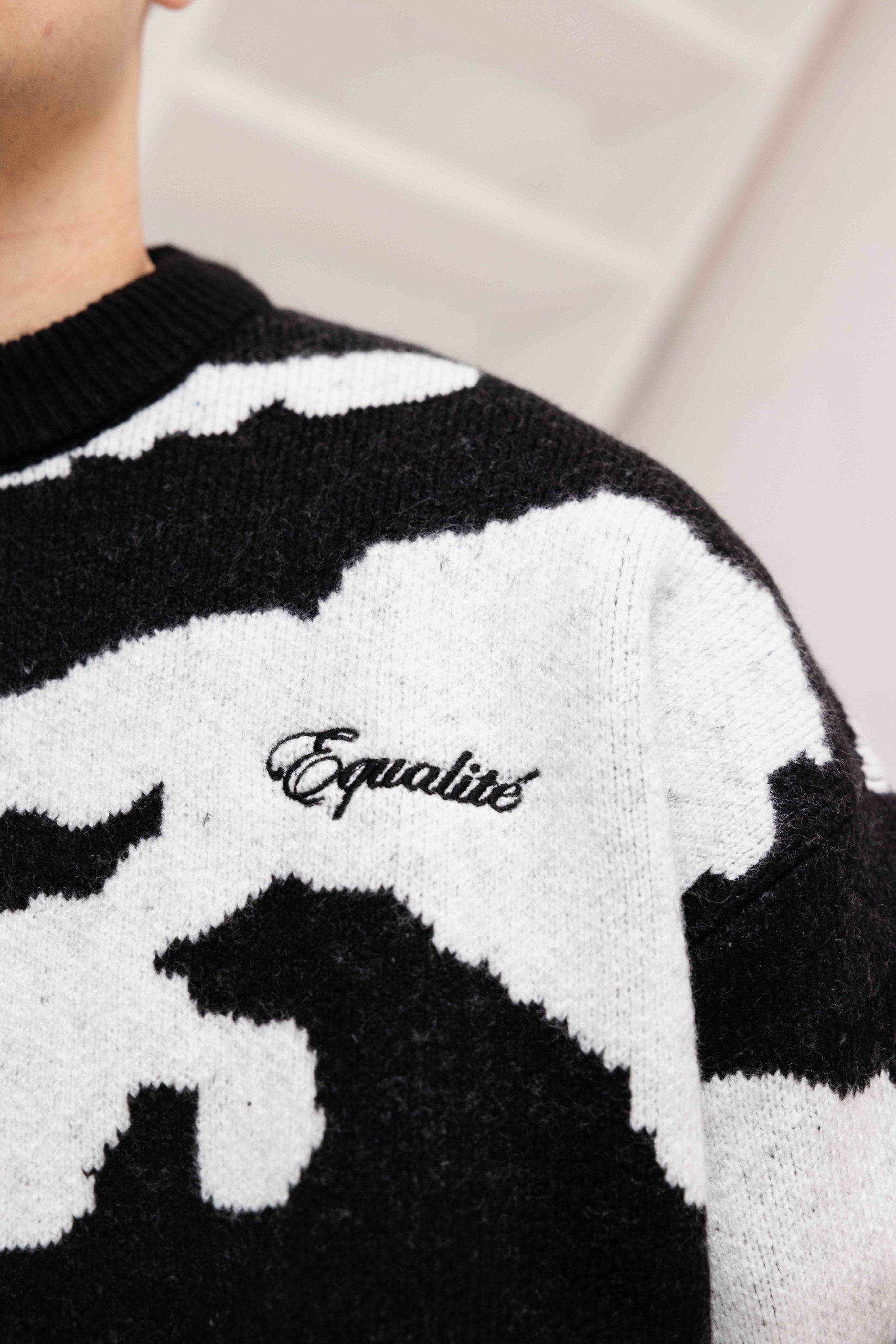 Equalité Camo Knit Sweater Heren Zwart/Grijs
