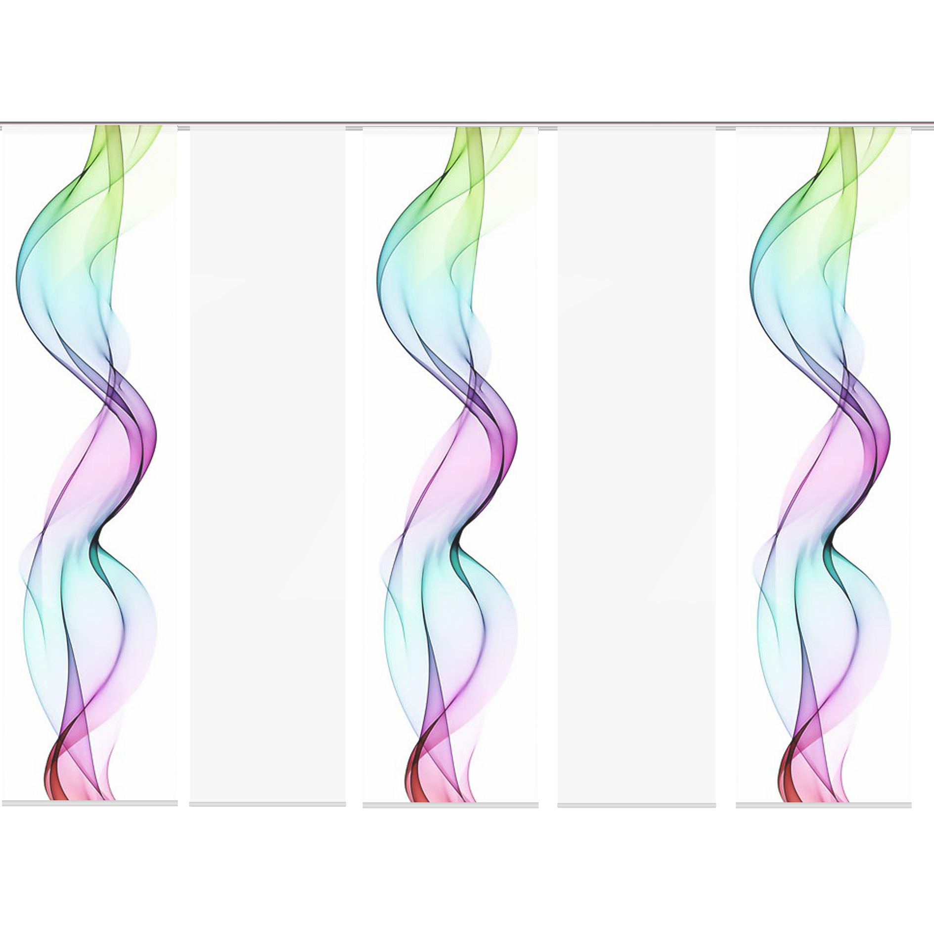 5-teiliges Schiebevorhang-Set EDMONTON - multicolor - je 6x245 cm
