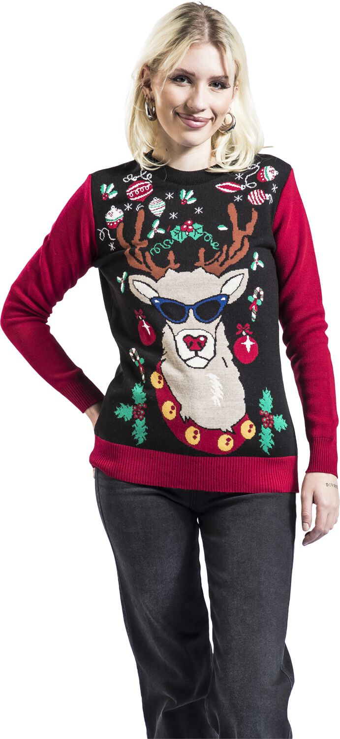 Renne Avec Lunettes De Soleil | Pull Moche De Noël Pull de Noël