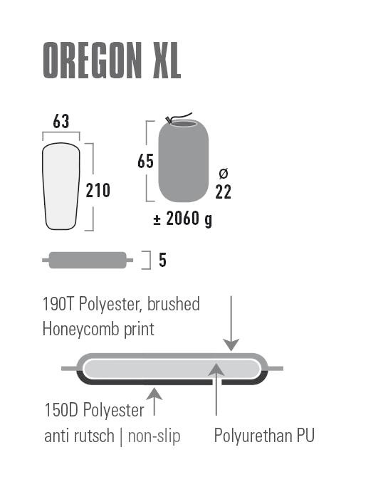 High Peak Oregon selbstaufblasende Isomatte citronelle 210 x 63 cm