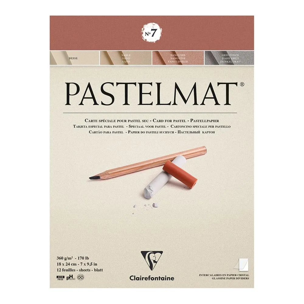 Clairefontaine PASTELMAT paper nr. 7 - 18x24 cm - 12 ark 4 farver