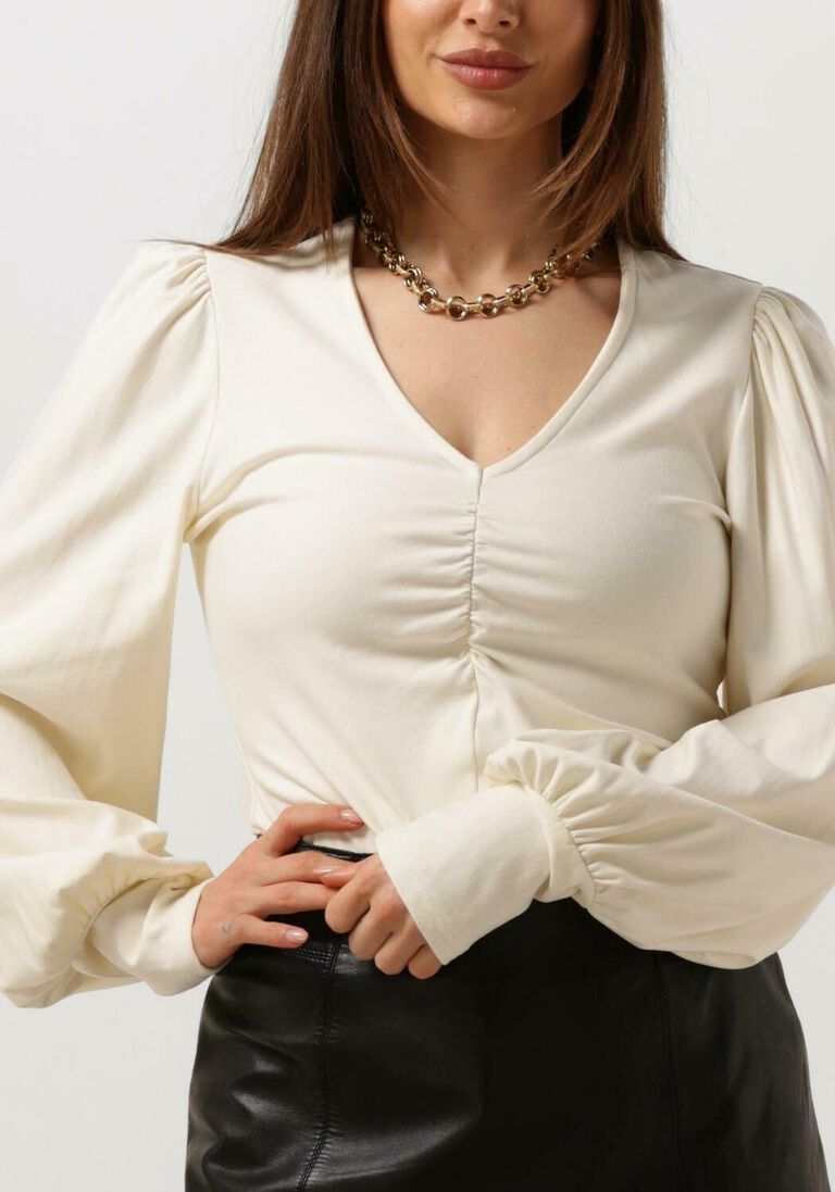 GESTUZ beige gestuz blouse rifagz v-neck blouse