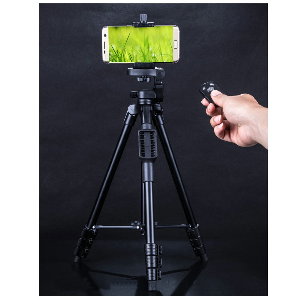 (136cm) Foto / Video Tripod Dreibein Stativ Halterung mit Fernauslöser für Smartphone / DSLR Kamera / GoPro   1/4