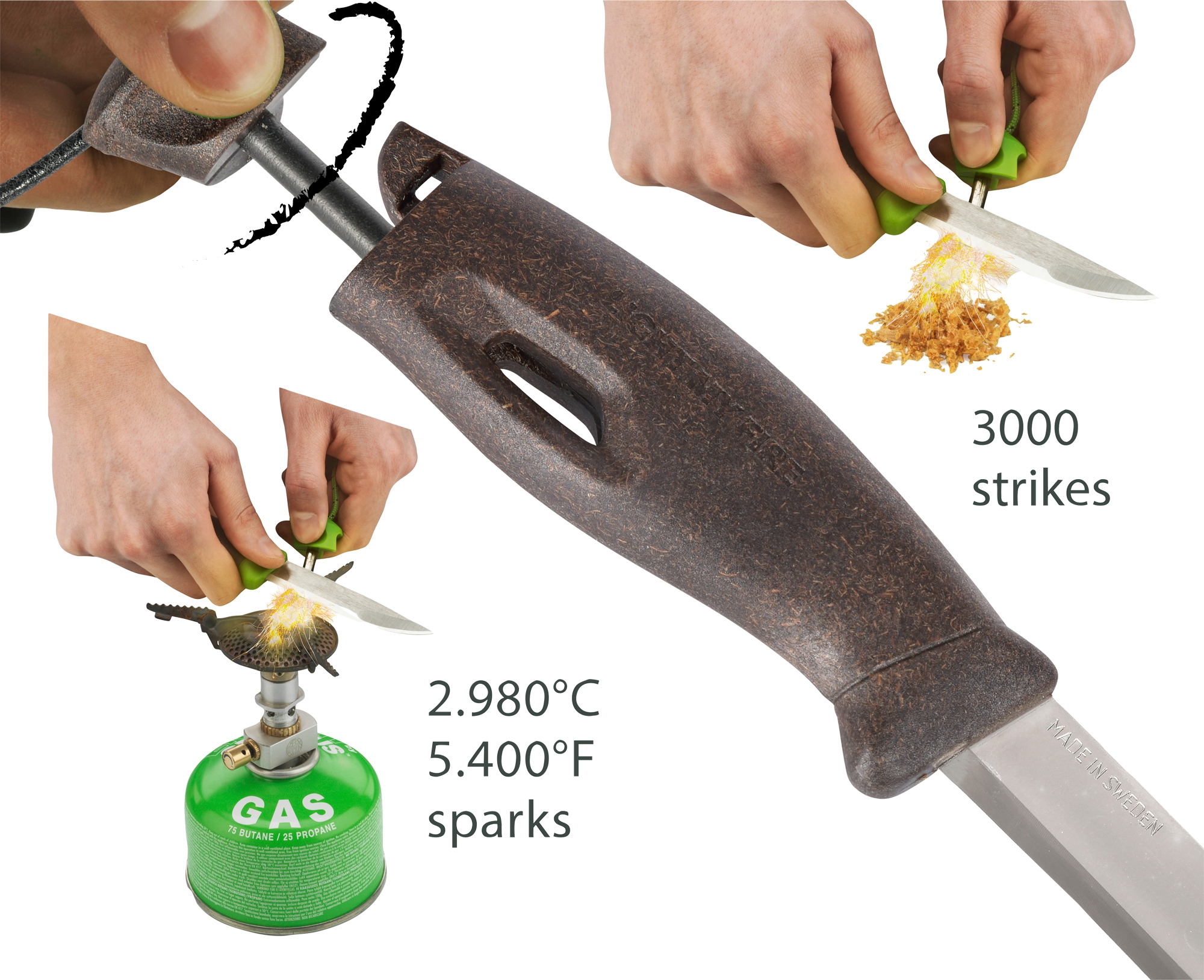 Light My Fire Swedish FireKnife  2in1 Anzünder rustyorange