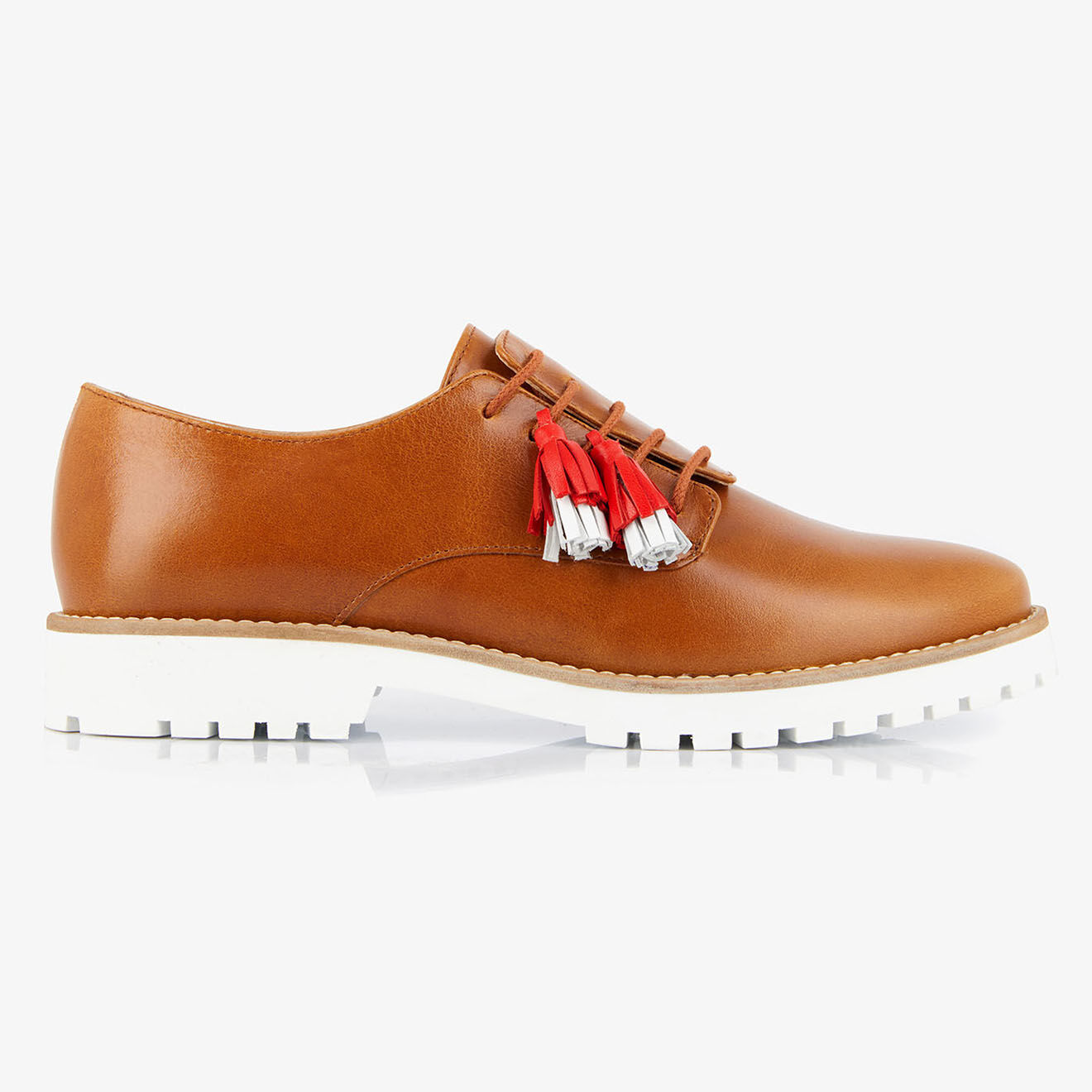 Mellow Yellow Derbies en Cuir Hoce camel
