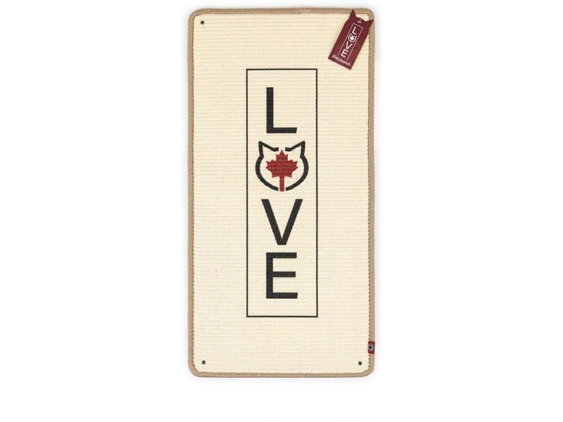CanadianCat Kratzteppich   Wandbefestigung Beige, 80 x 40 c Stylischer Kratzteppich für Katzen