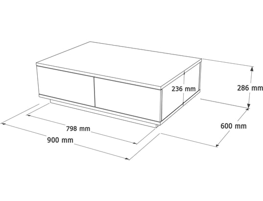 CONCEPT1 - Table basse Fr14-Aw Pin blanc de l'Atlantique 90 x 60 x h28,6