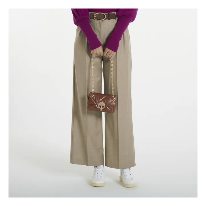 Vanessa Bruno Sac Nano Moon Cuir Craquelé | Marron