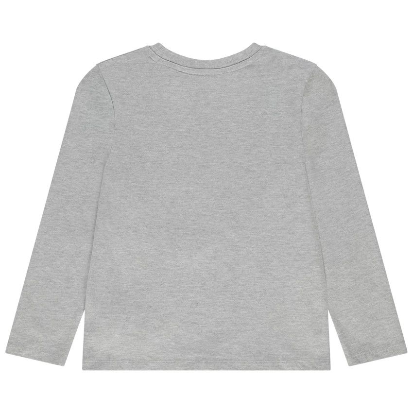 T-shirt manches longues en jersey print fantaisie pour garçon - Gris chiné