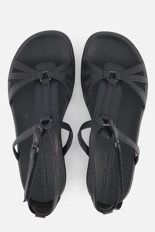 Ecco Simpil Sandalen zwart Leer