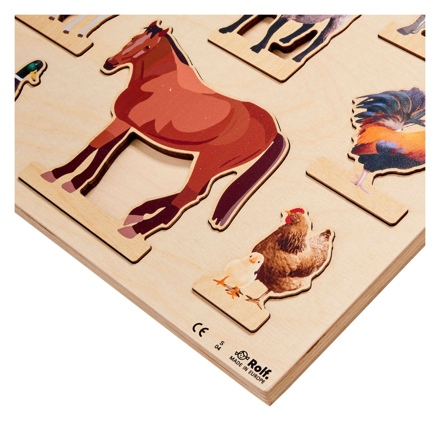 Rolf More - Houten Puzzelplank Boerderij, 8st.