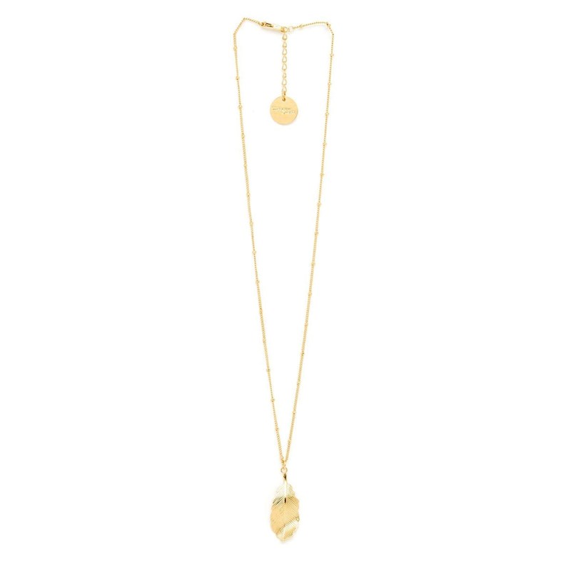 collier feuille doré à l'or fin - ZÉPHYR