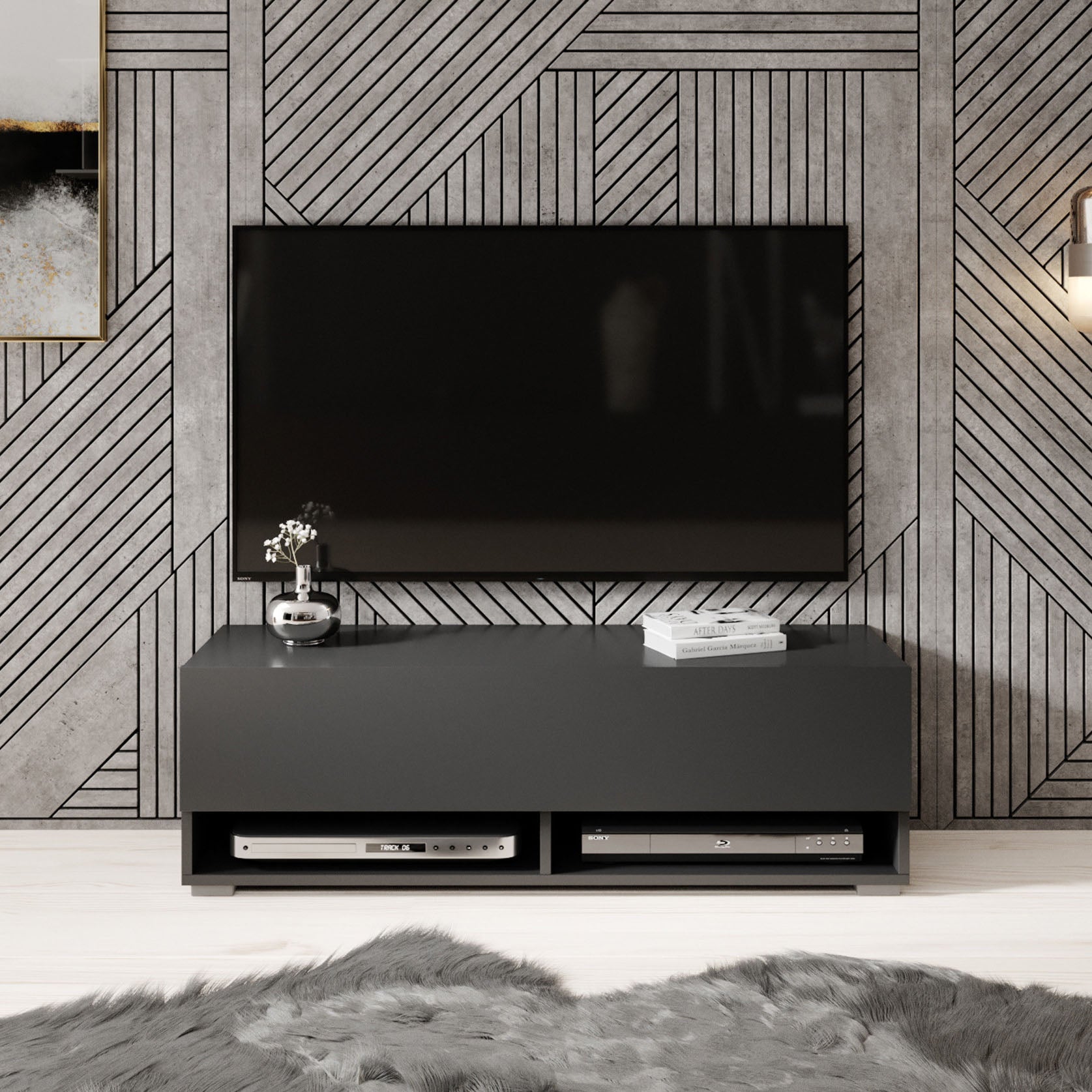 Asino - TV-Meubel - Mat zwart - 100 cm