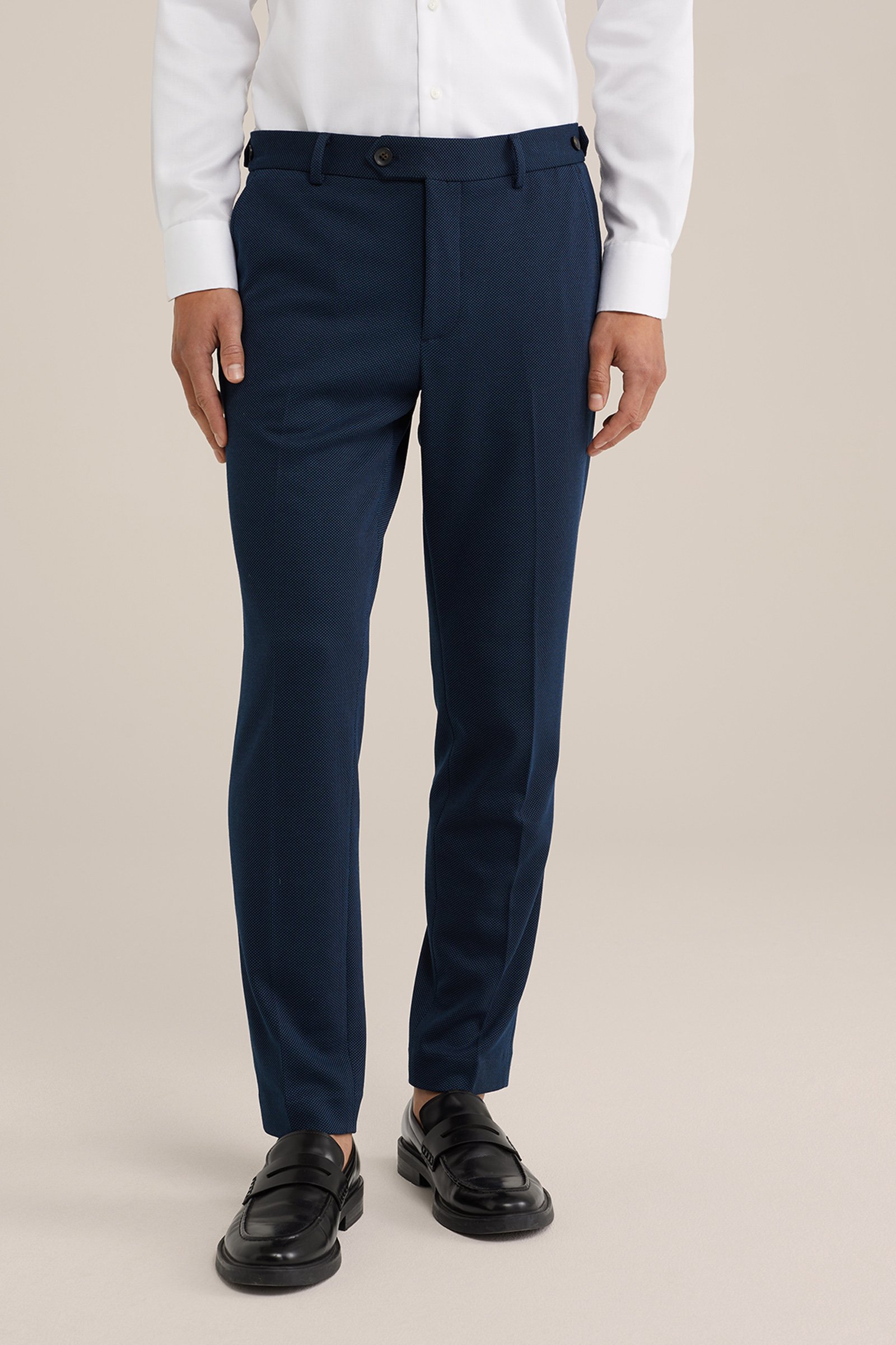 slim fit pantalon met stretch WE Fashion Donkerblauw