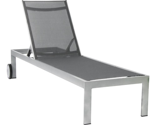 Rimini tuinligstoel 198 x 35 x 60 cm aluminium zilver oprolbaar