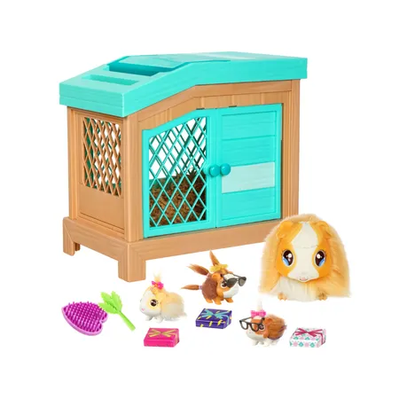 Little Live Pets – Mama Surprise | Mama-Meerschweinchen mit Stall und 3 Überraschungsbabys