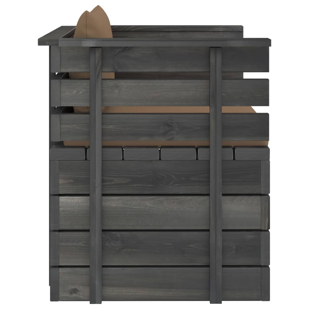 Salon de jardin palette meuble d'extérieur ensemble de mobilier 7 pièces avec coussins bois de pin massif