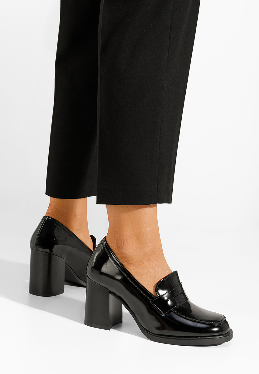 Mocassins à talon noirs Odesia V4