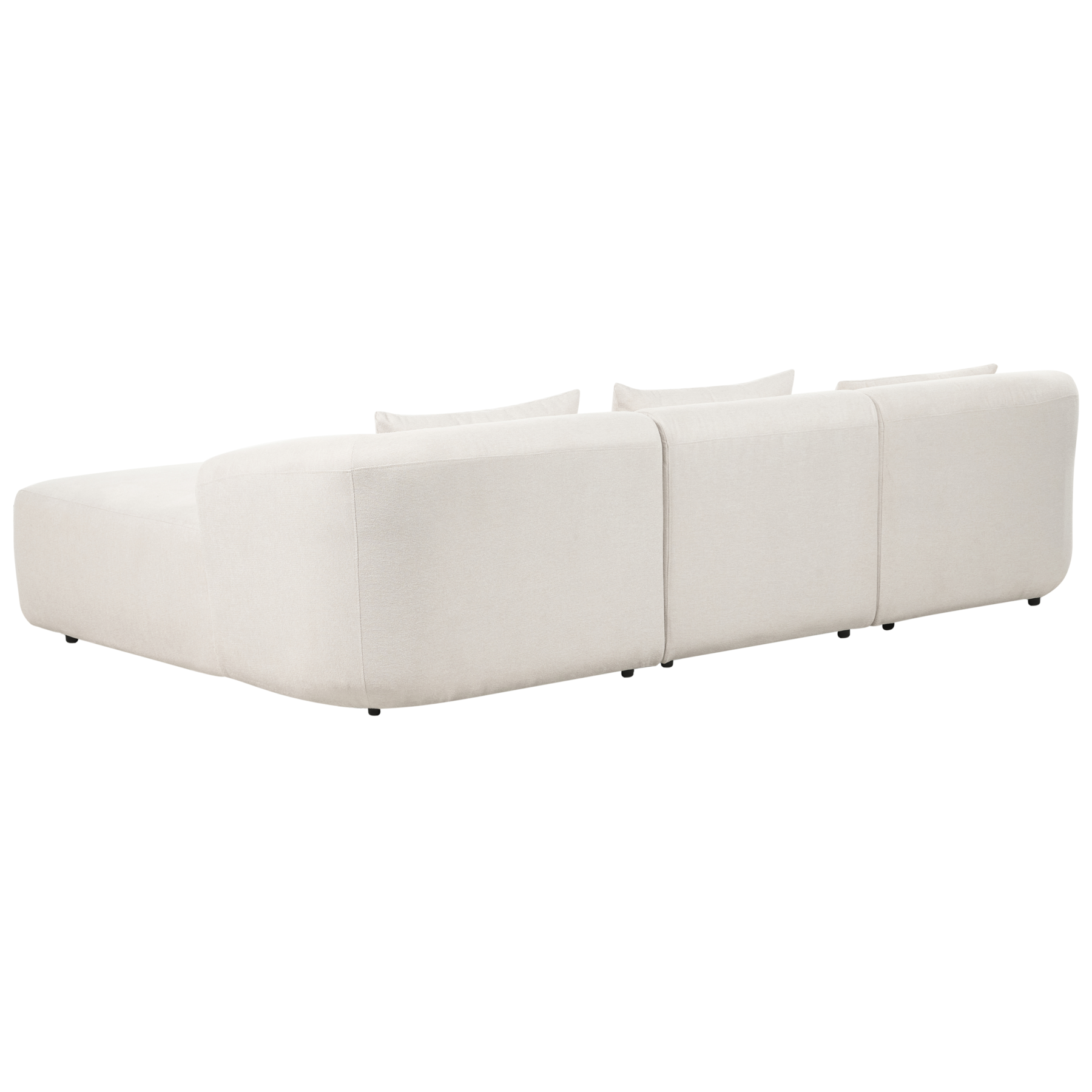 Beliani-SVANSELE-Driezitsbank-Lichtbeige-Linkszijdig-Polyester
