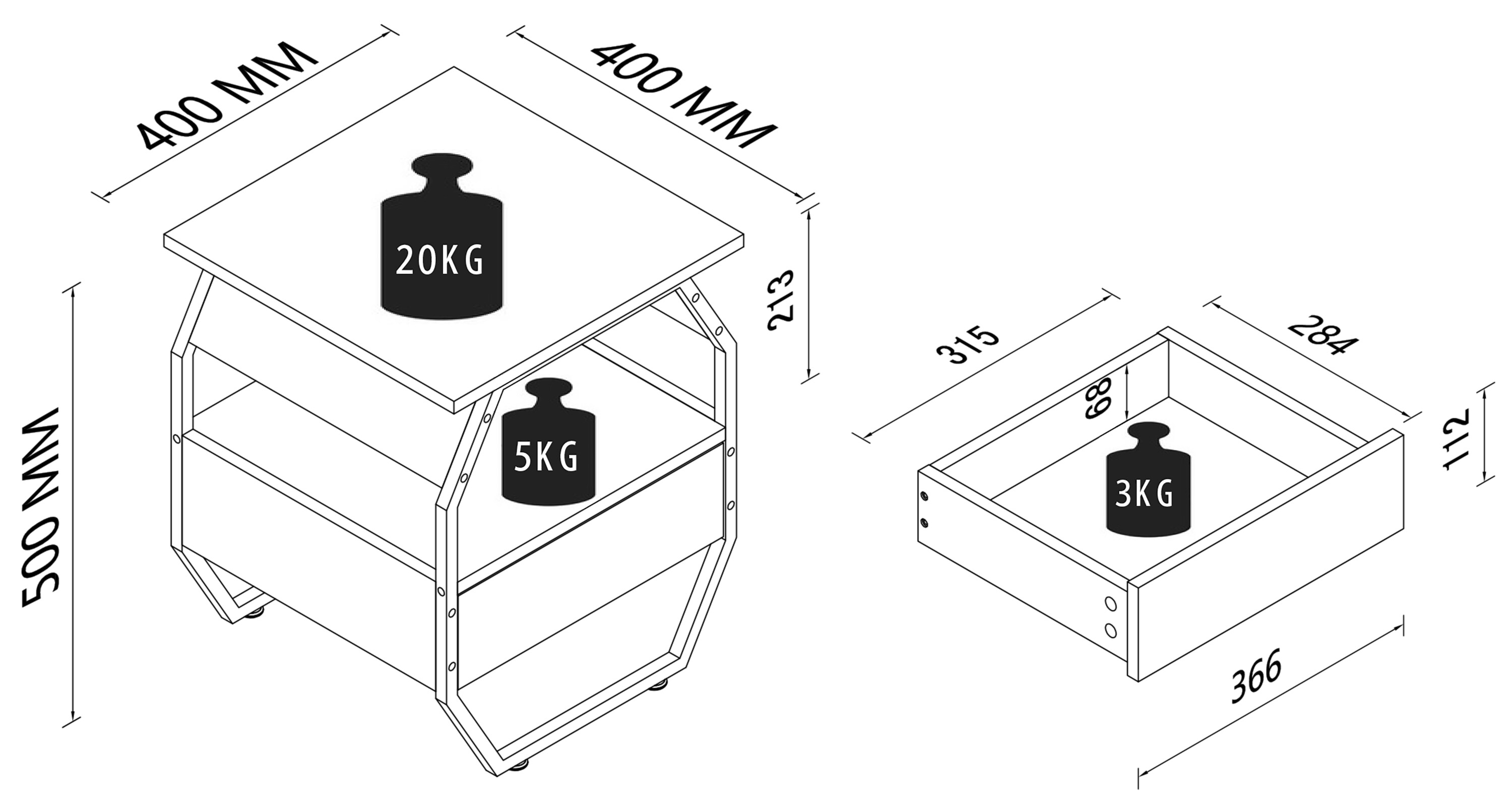 VCM Holz Metall Beistelltisch Couchtisch Sofatisch Wohnzimmertisch Kaffeetisch Aulari S
