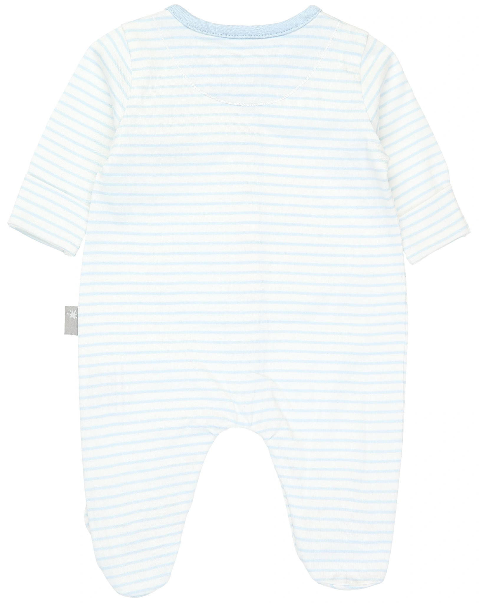 Strampler CLASSIC BOY mit Fuß gestreift in blau