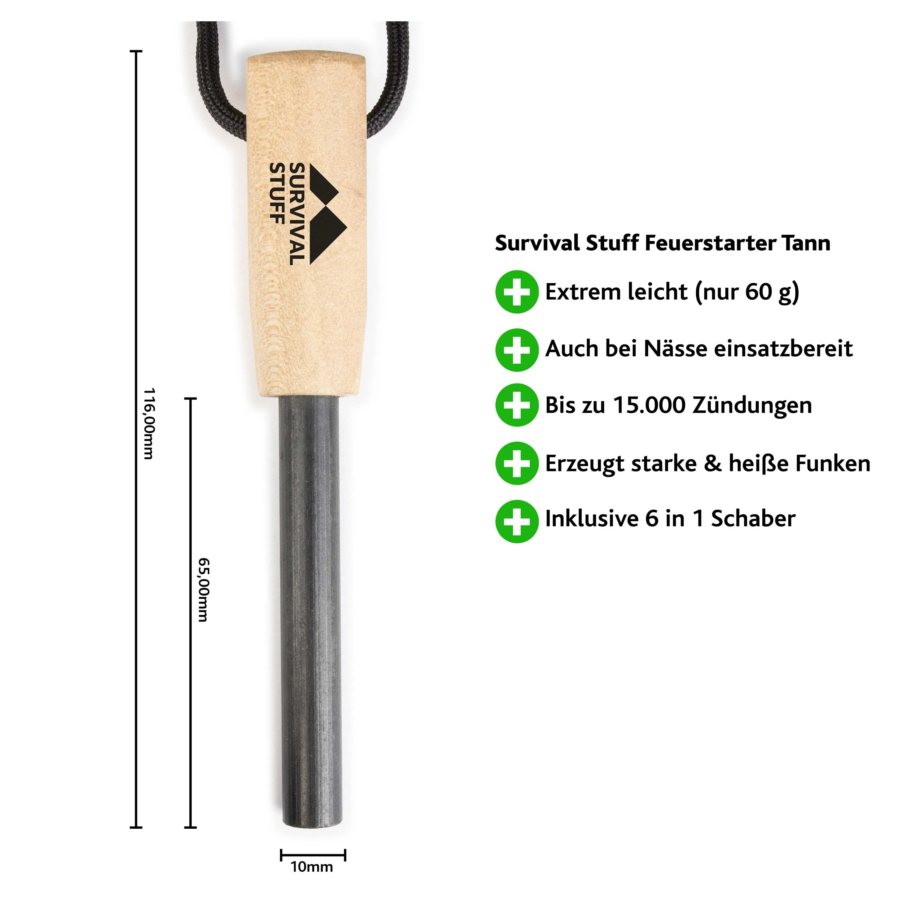 Survival Stuff -  Survival Stuff Feuerstahl Tann schwarz
