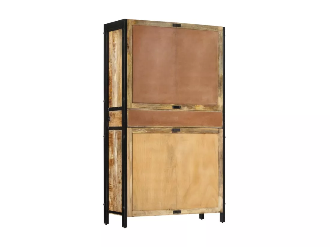 Buffet 100x40x175 cm bois de manguier brut massif