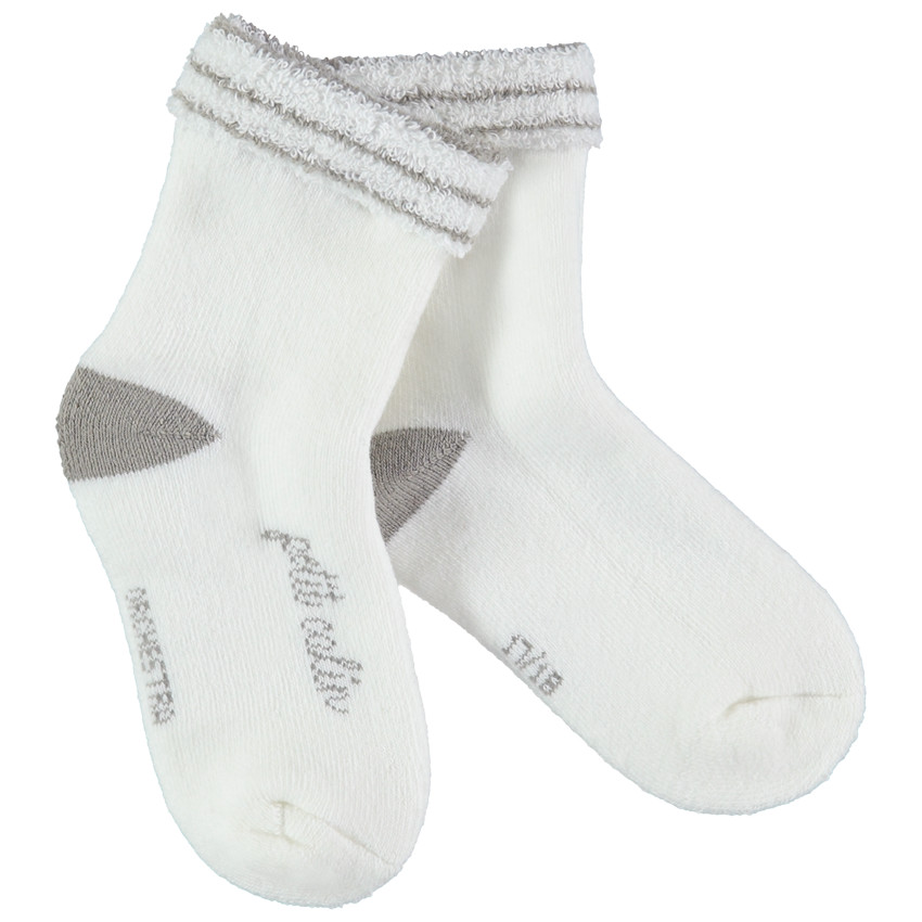 Chaussettes en bouclette avec inscription en jacquard pour bébé
