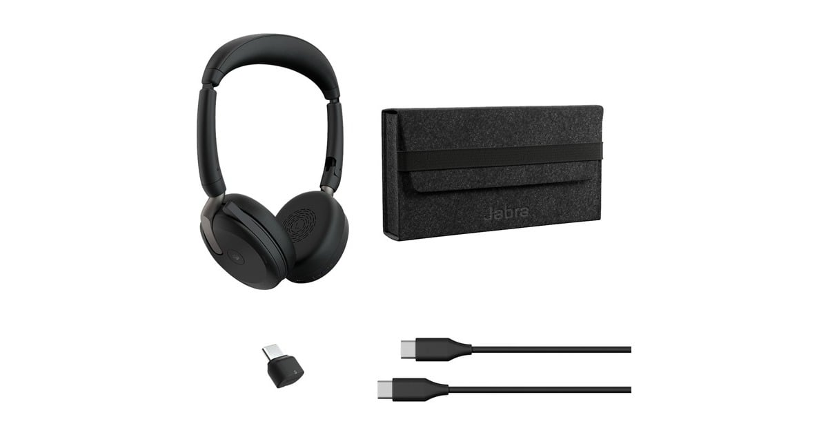 JabraJBR Evolve2 65 Flex Link380c MS Duo on-ear headset  (Zwart)