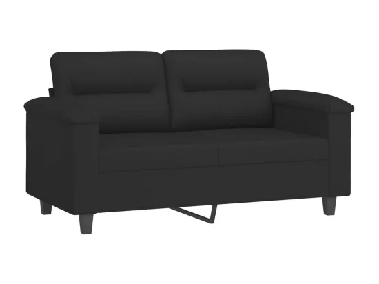 Ensemble de canapés 3 pièces avec coussins Noir Tissu microfibre