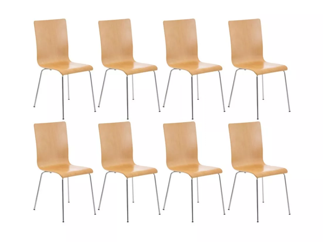 Lot de 8 Chaise de conférence - Bois & Antique - Nature - PEPE