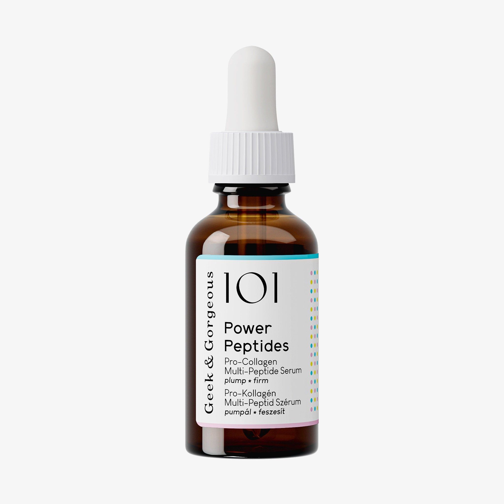 Geek & Gorgeous Power Peptides Anti-Aging Serum mit Multi-Peptiden, Reduzierung von Falten, 30 ml