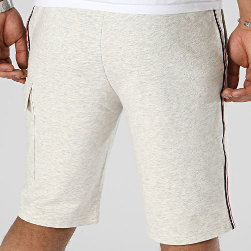 Short Jogging A Bandes Atlas Beige Chiné