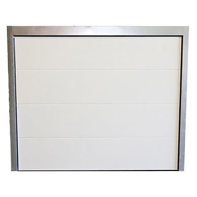 Porte de garage sectionnelle acier Rome blanche - L.240 x h.200 cm (pré-montée)