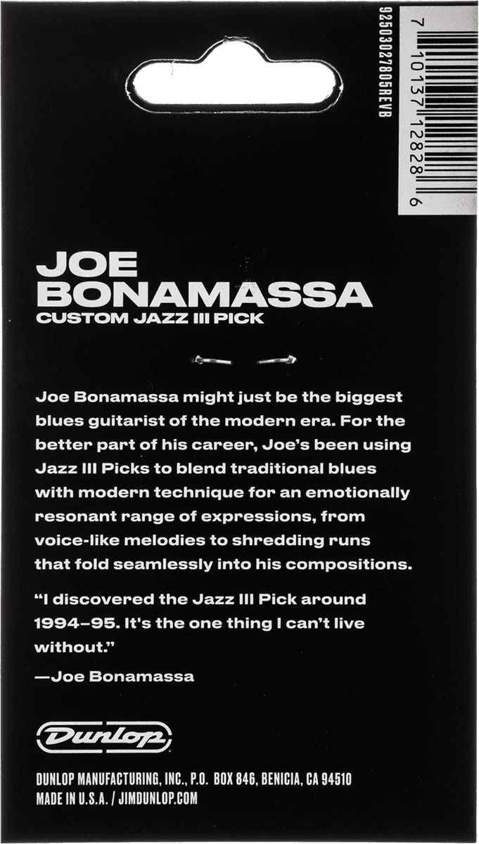 Jim Dunlop Mediator Joe Bonamassa Custom Jazz Iii - Médiators