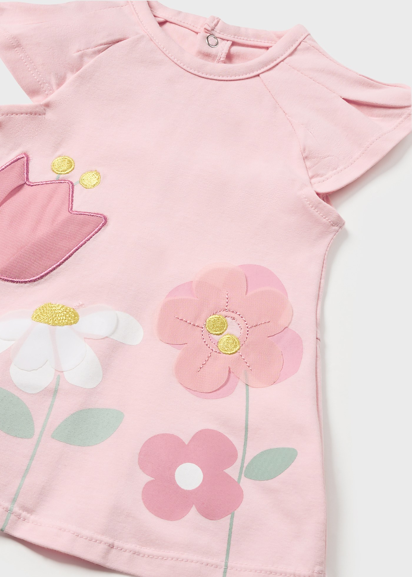 Vestido branco estampado para recém-nascido da Better Cotton