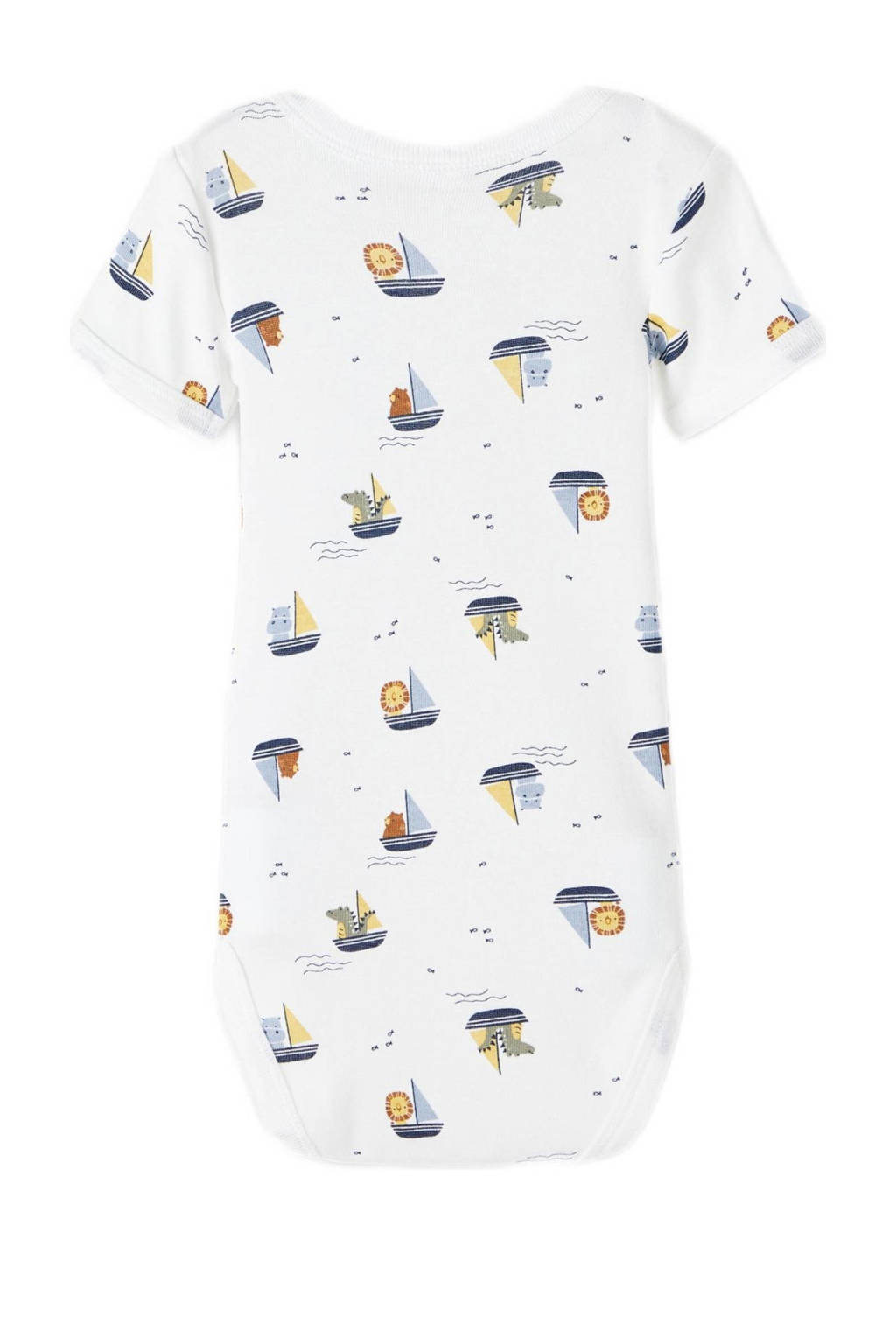 NAME IT romper NBMBODY BOATS - set van 2 met katoen blauw/wit