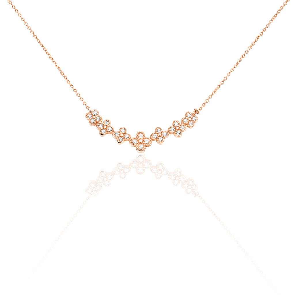 Collier Angellina Argent Rose Oxyde De Zirconium
