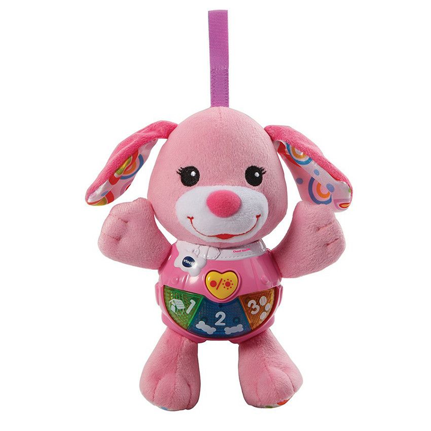 Peluche Chant'toutou - Rose - Ecru