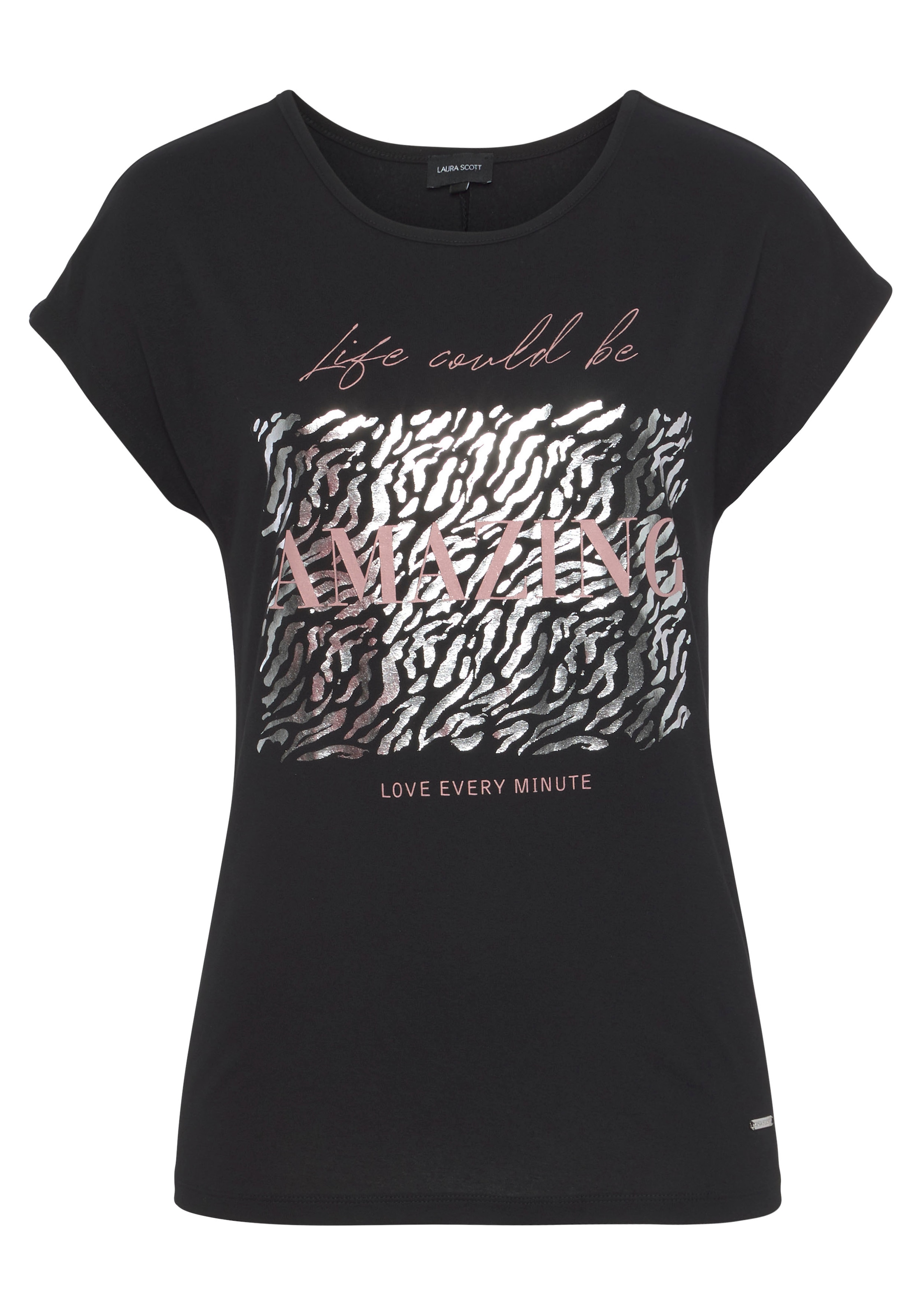 Laura Scott T-Shirt , figurumspielende Passform,  bedruckt,  Rundhalsausschnitt