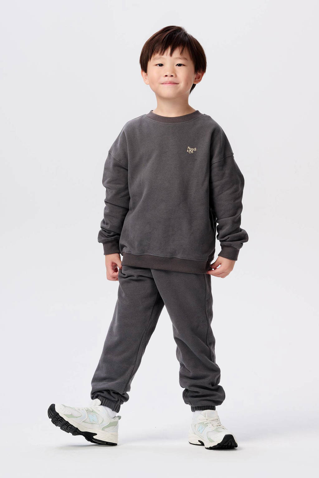 Noppies regular fit broek Nandyal van katoen grijs