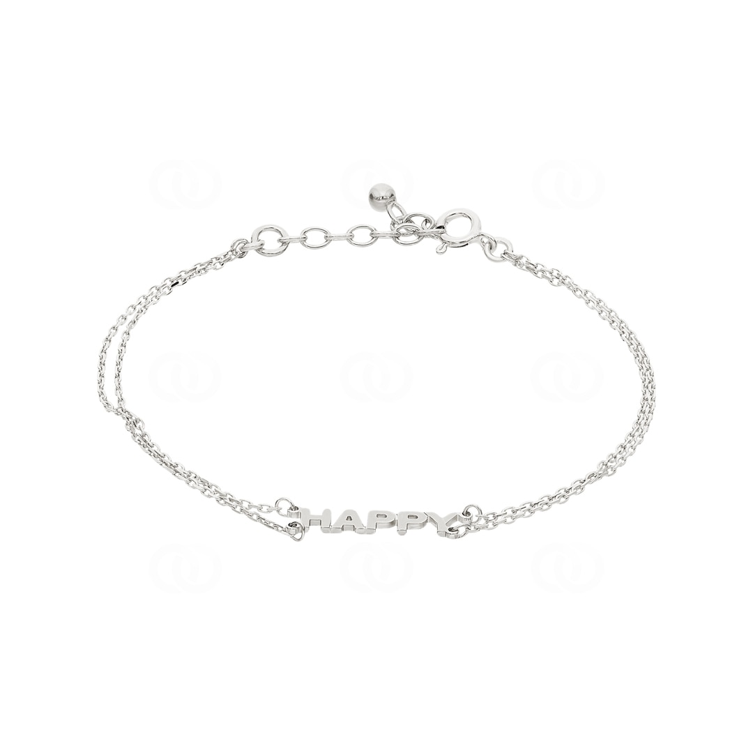 Armband 925 Silber rhodiniert Happy 19cm